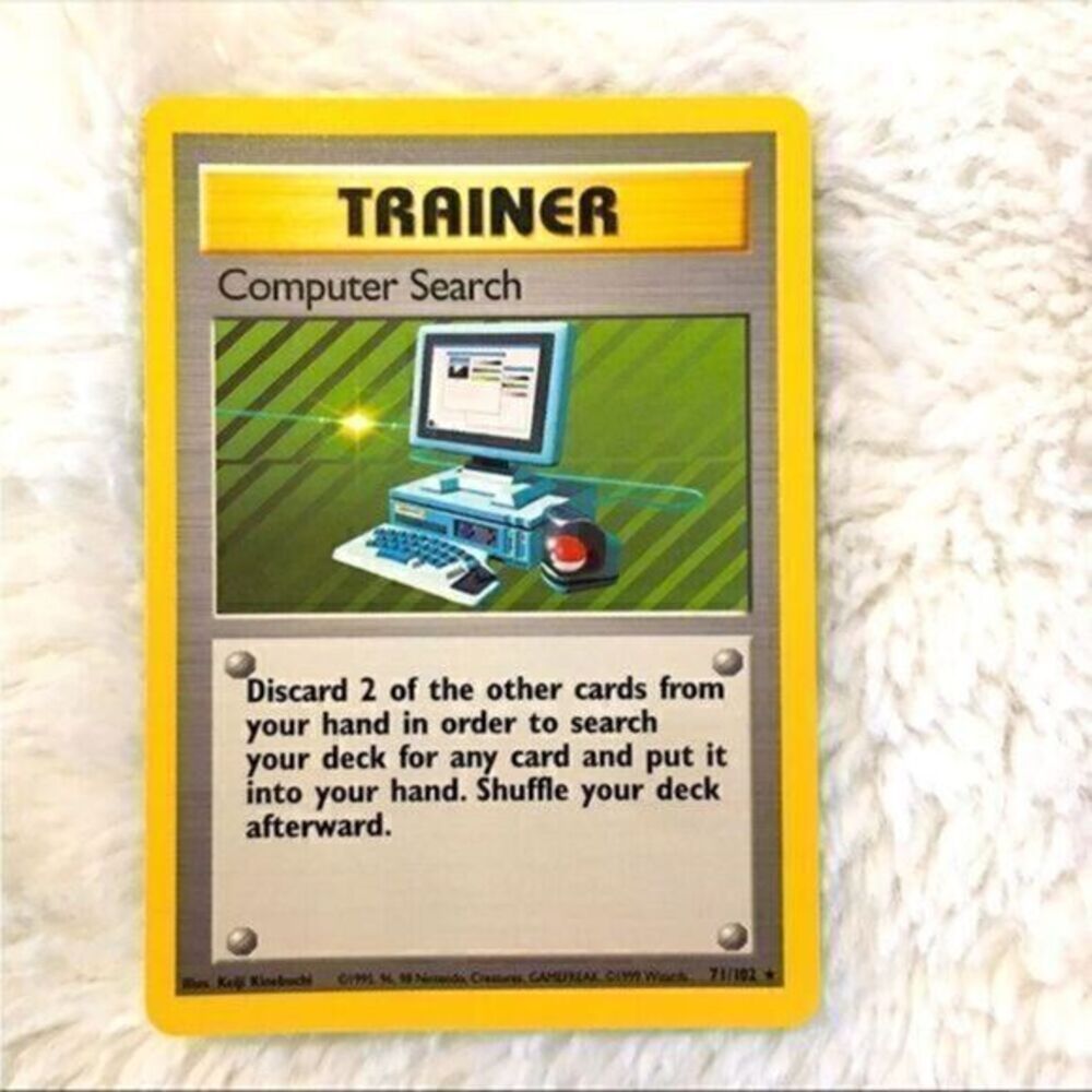 Computer Search Trainer Pokemon Card - Base Set - 71/102 Rare Non-Holo